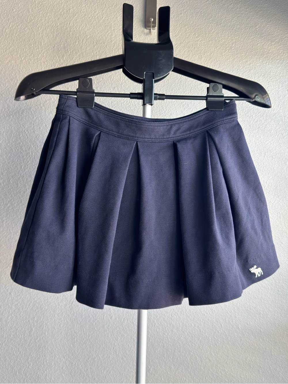 Abercrombie & Fitch Navy Pleated Skater Mini Skirt